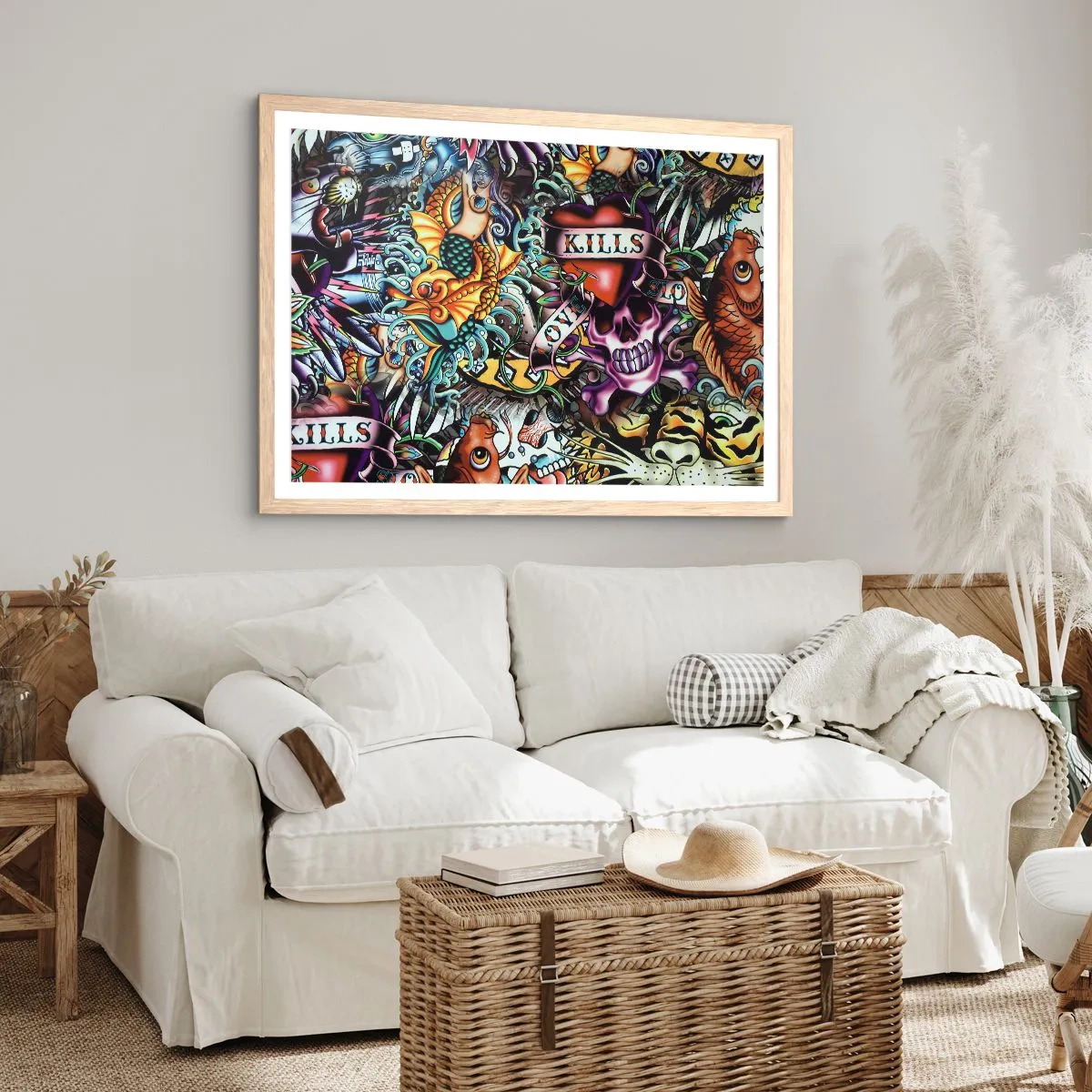 Póster en marco roble claro - El sueño de un tatuador - 50x40 cm