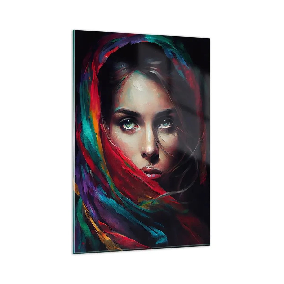 Cuadro sobre vidrio - Impresiones sobre Vidrio - Misterio de ojos verdes - 80x120 cm