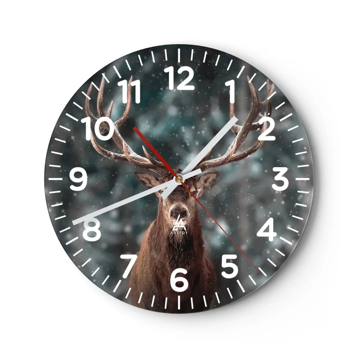 Reloj de pared - Reloj de vidrio - Coronado rey del bosque - 30x30 cm