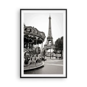 Póster en marco negro - Tal diversión solo en París - 61x91 cm
