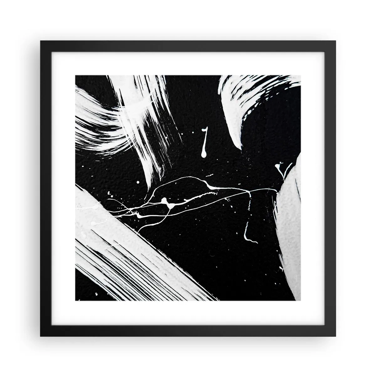 Póster en marco negro - Rompiendo la oscuridad - 40x40 cm