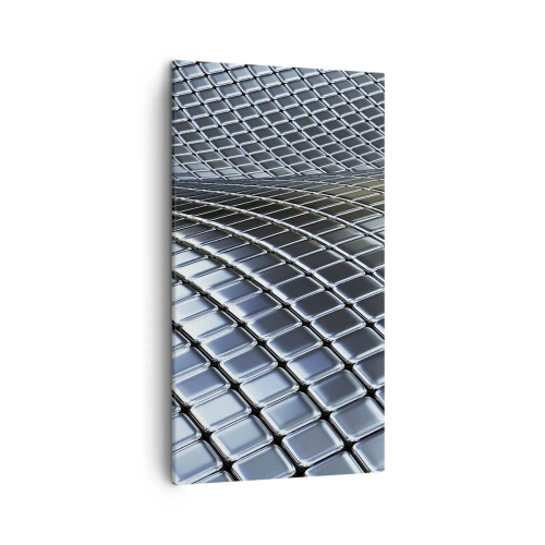 Cuadro sobre lienzo - Impresión de Imagen - Ola de plata - 45x80 cm