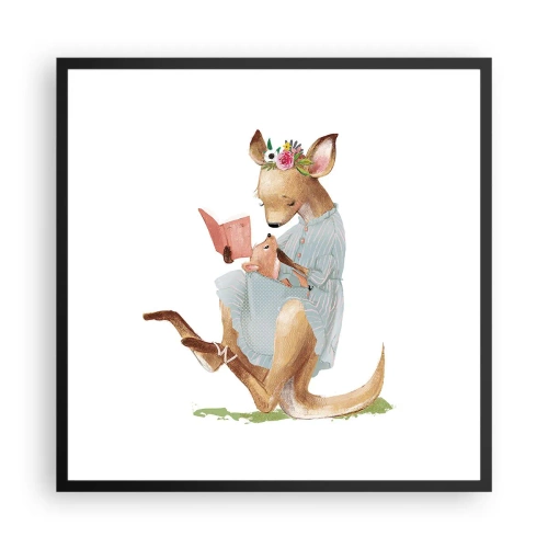 Póster en marco negro - Léeme un cuento, mamá - 60x60 cm