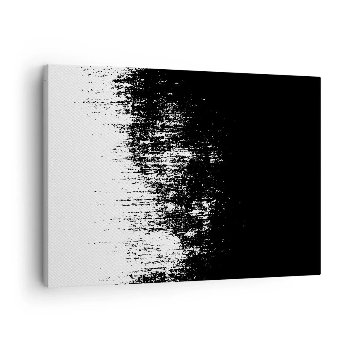 Cuadro sobre lienzo - Impresión de Imagen - Abstracción minimalista en blanco y negro - 70x50cm - Y el ganador es... - Decoración de pared moderna para salón y dormitorio ARTTOR
