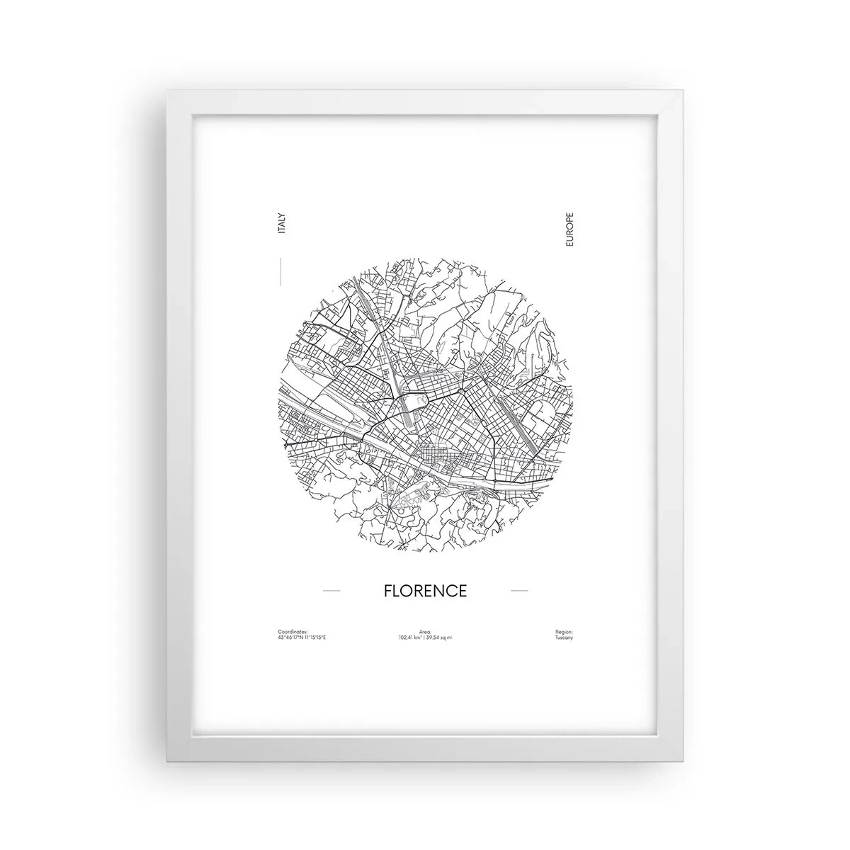 Póster en marco blanco - Anatomía de Florencia - 30x40 cm