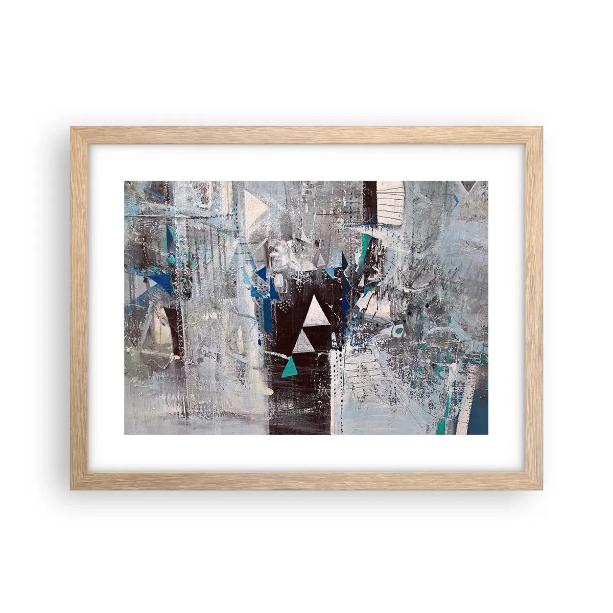 Póster en marco roble claro - El orden superior de los triángulos - 40x30 cm