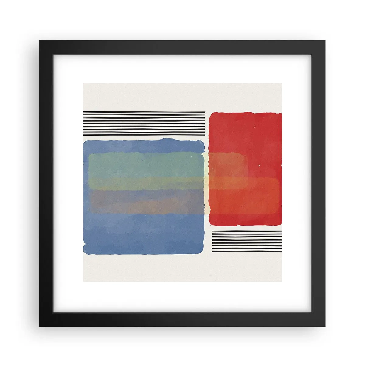 Póster en marco negro - Espíritu y alma de la geometría - 30x30 cm