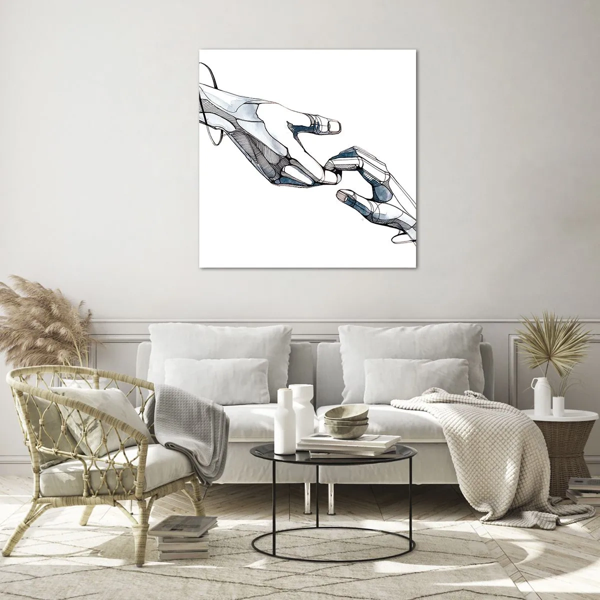 Cuadro sobre vidrio - Impresiones sobre Vidrio - Un buen gesto - 70x70 cm