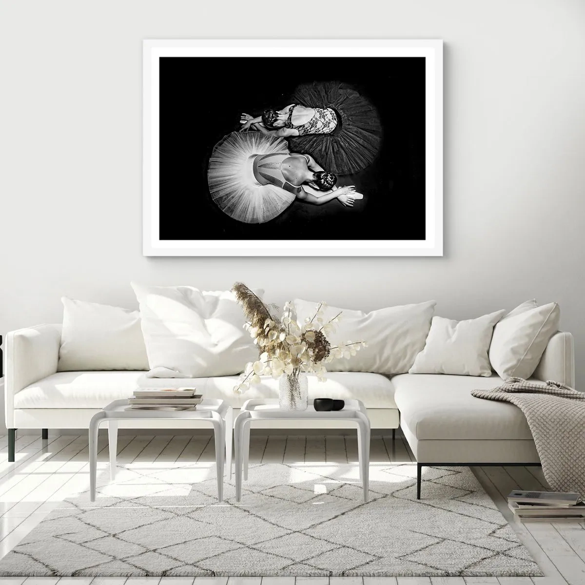 Póster en marco blanco - Yin y yang: el equilibrio perfecto - 100x70 cm