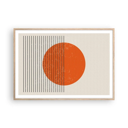 Póster en marco roble claro - Siempre el sol - 100x70 cm