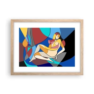 Póster en marco roble claro - Desnudo cubista - 40x30 cm