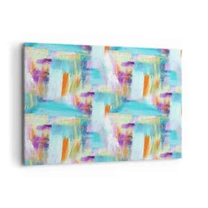 Cuadro sobre lienzo - Impresión de Imagen - Abstracción colorida con pinceladas dinámicas. - 120x80cm - Un alegre traductor de garabatos - Decoración de pared moderna para salón y dormitorio ARTTOR