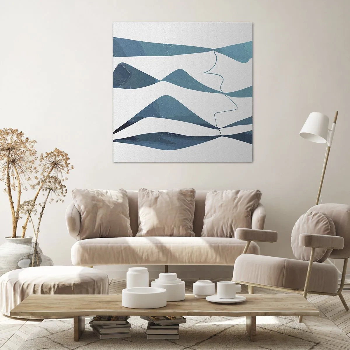 Cuadro sobre lienzo - Impresión de Imagen - Abstracción: un compuesto turquesa - 50x50 cm