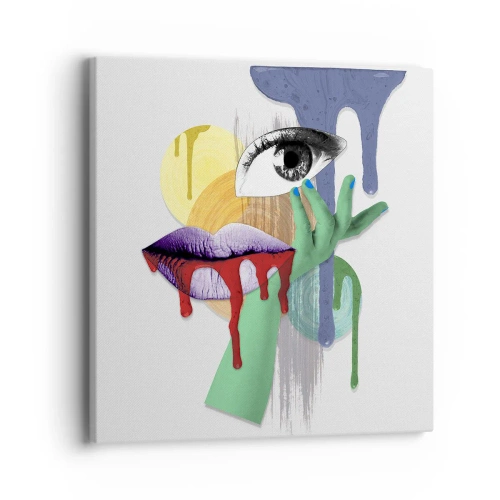 Cuadro sobre lienzo - Impresión de Imagen - Un retrato deconstruido - 40x40 cm