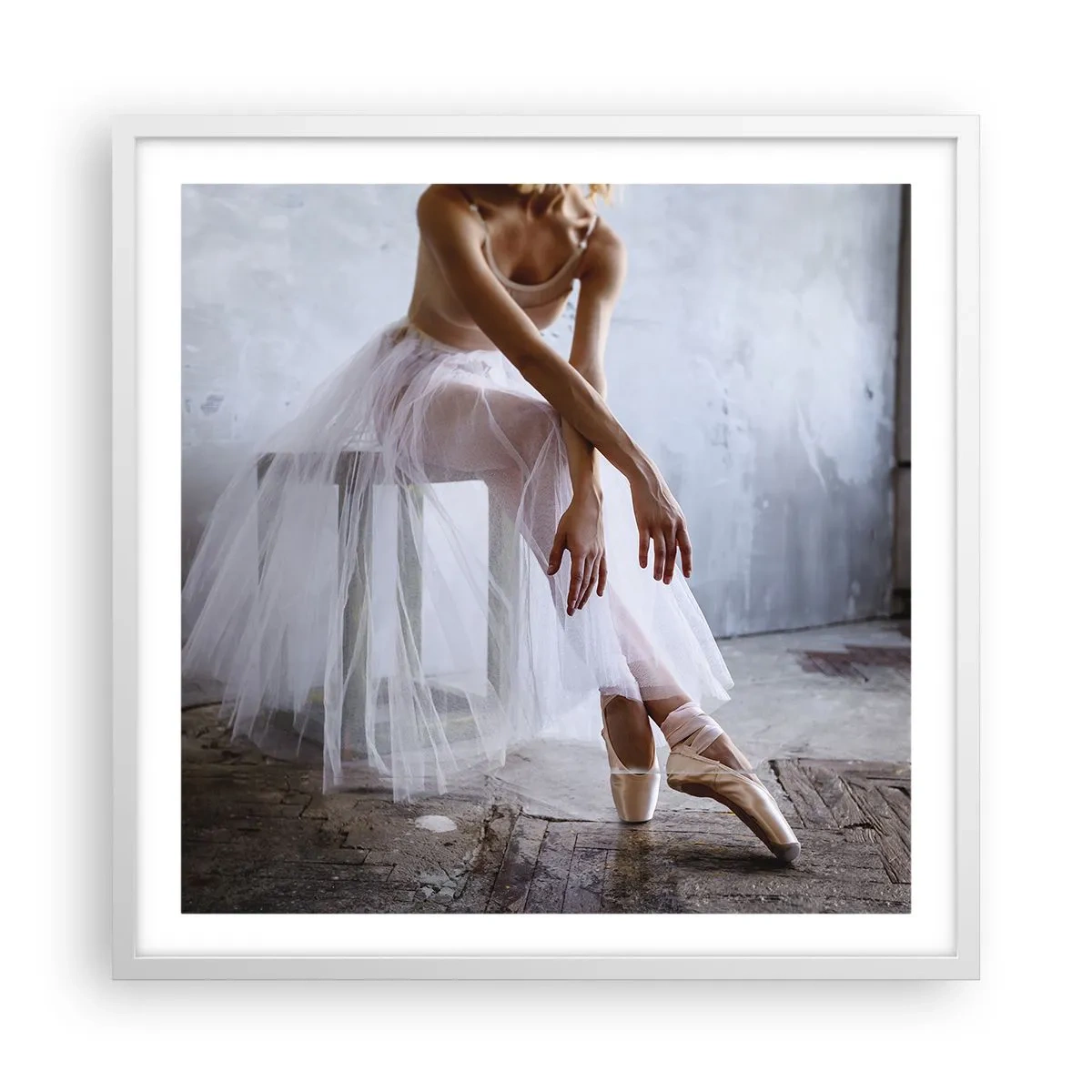 Póster en marco blanco - Antes de que brillen las luces del escenario - 60x60 cm