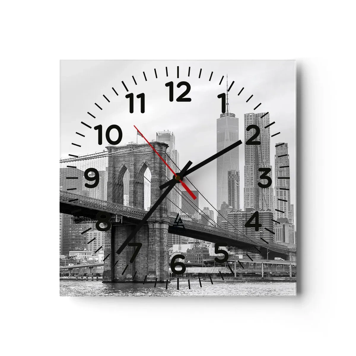 Reloj de pared - Reloj de vidrio - Vibraciones de Nueva York - 40x40 cm