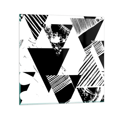 Cuadro sobre vidrio - Impresiones sobre Vidrio - Una lluvia de triángulos - 60x60 cm