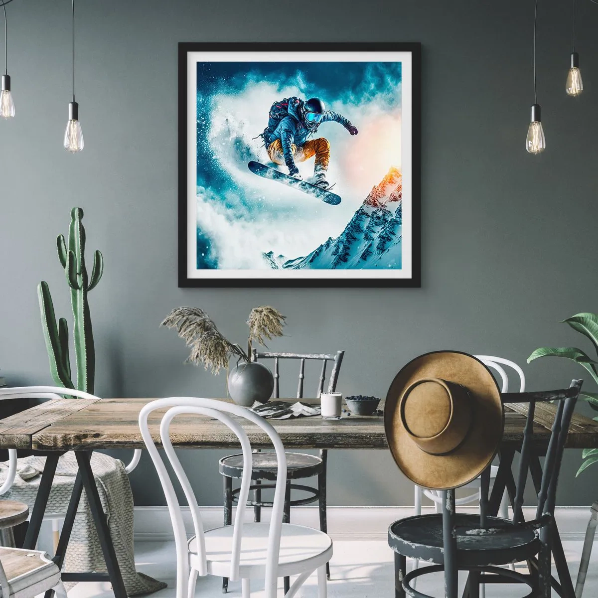 Póster en marco negro - Emociones extremas - 40x40 cm