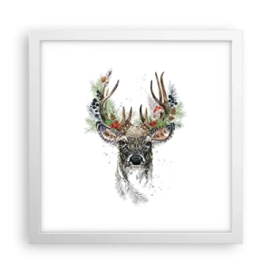 Póster en marco blanco - Con vestimenta festiva - 30x30 cm