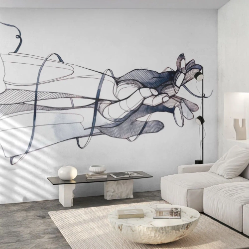 Fotomural Premium Sand - Un estudio sobre el contacto - Abstracción, Manos, Gráficos - 350x256 cm