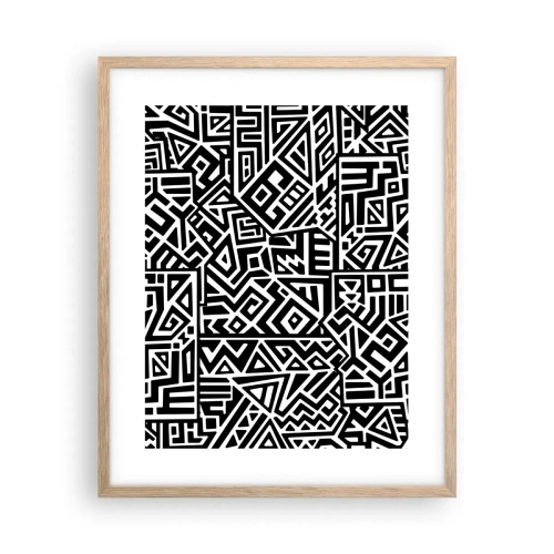 Póster en marco roble claro - Composición precolombina - 40x50 cm