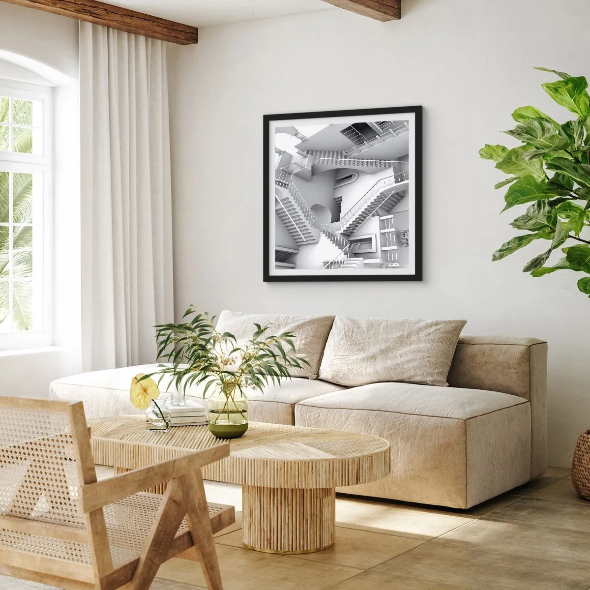 Póster en marco negro - Paradojas del espacio - 40x40 cm