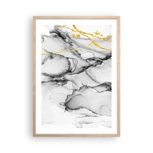 Póster en marco roble claro - Composición con motivo de oro - 50x70 cm