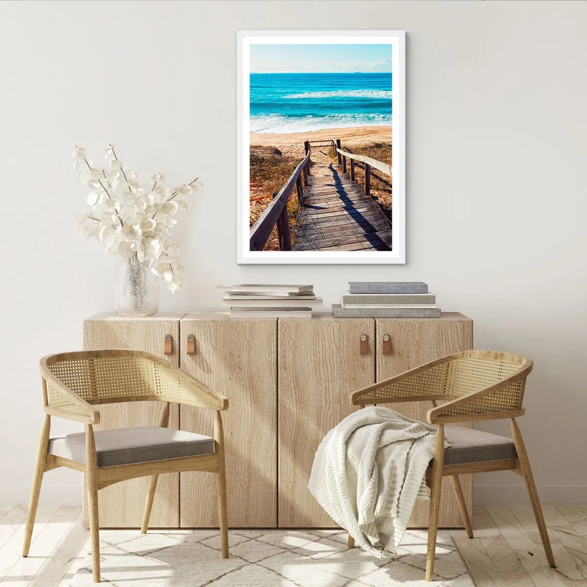 Póster en marco blanco - ¡Corre! - 50x70 cm