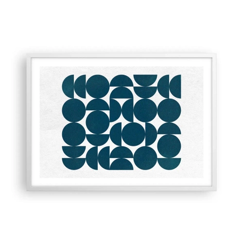 Póster en marco blanco - Círculos y semicírculos - 70x50 cm