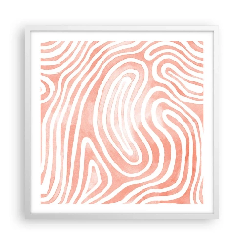 Póster en marco blanco - En un laberinto de coral - 60x60 cm