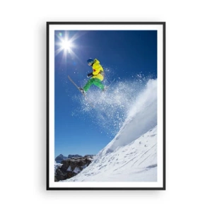 Póster en marco negro - Bailando con las montañas - 70x100 cm