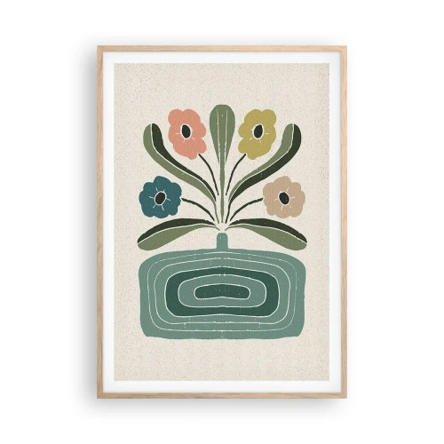 Póster en marco roble claro - Ramo simétrico - 70x100 cm