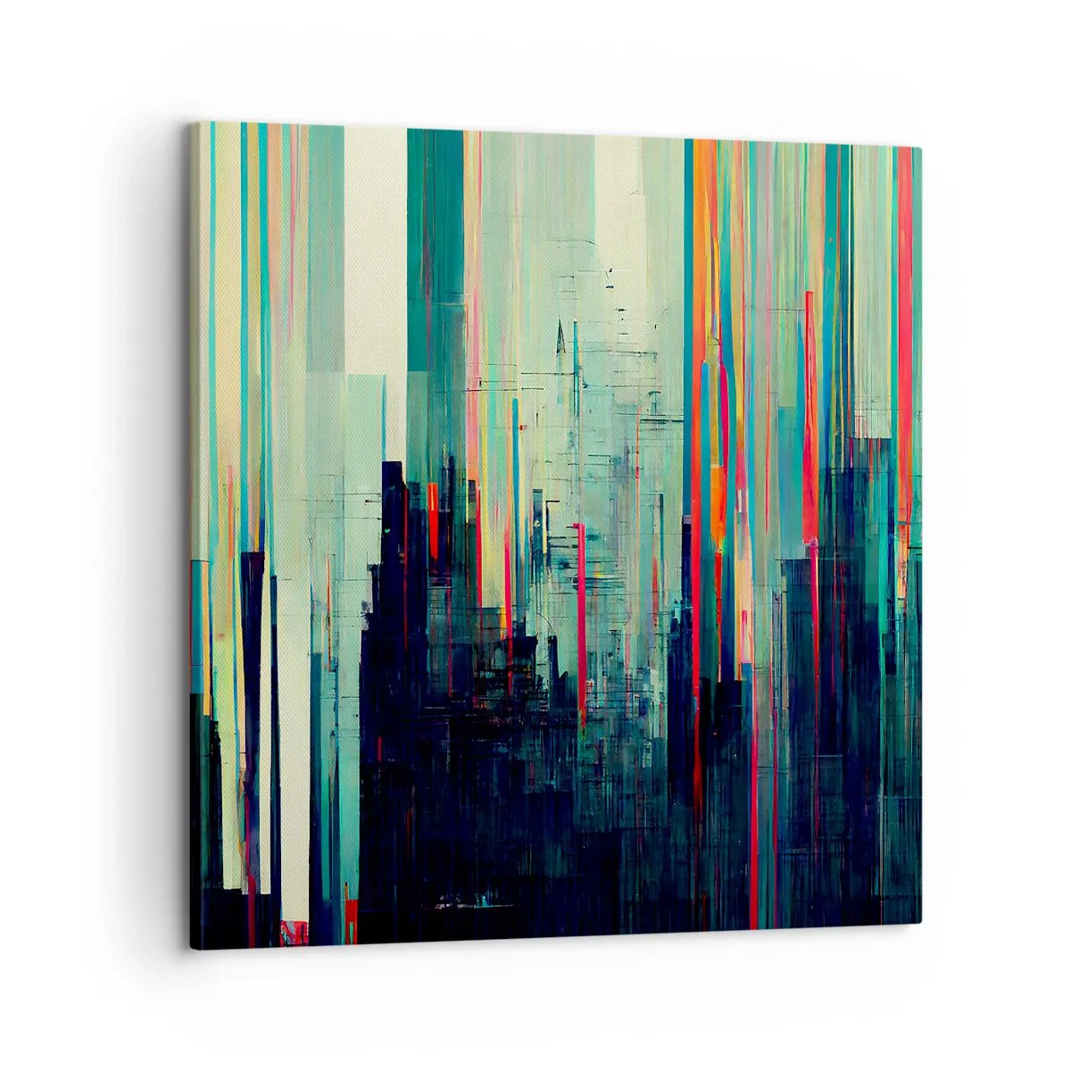 Cuadro sobre lienzo - Impresión de Imagen - Ciudad futurista - 60x60 cm