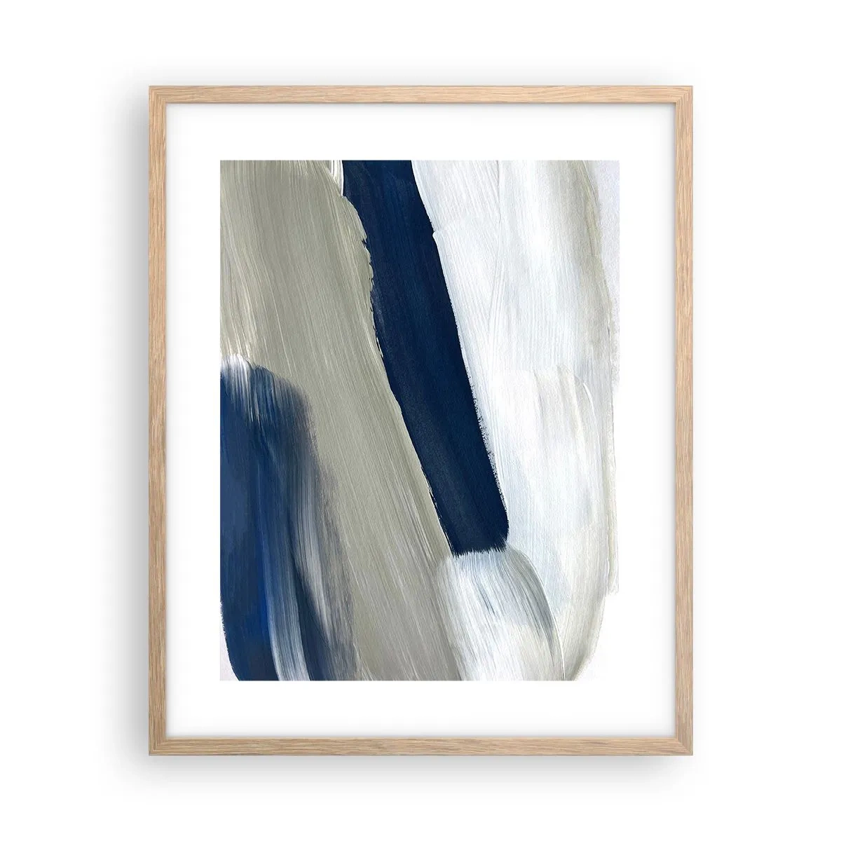 Póster en marco roble claro - Encuentro con el blanco - 40x50 cm