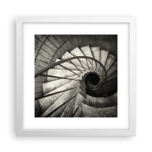 Póster en marco blanco - Escaleras arriba, escaleras abajo - 30x30 cm