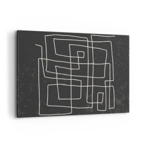 Cuadro sobre lienzo - Impresión de Imagen - Patrón geométrico abstracto sobre un fondo oscuro - 100x70cm - No es tan sencillo - Decoración de pared moderna para salón y dormitorio ARTTOR