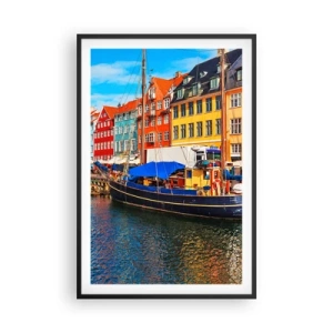 Póster en marco negro - Muelle alegre - 61x91 cm