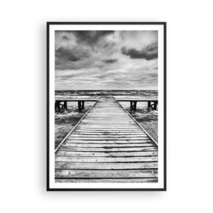 Póster en marco negro - Estoy esperando que sople el viento... - 70x100 cm