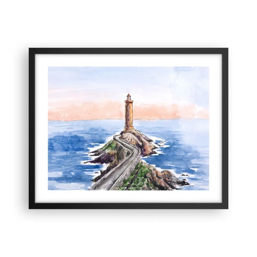 Póster en marco negro - Frente al mar - 50x40 cm