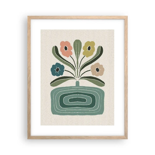 Póster en marco roble claro - Ramo simétrico - 40x50 cm