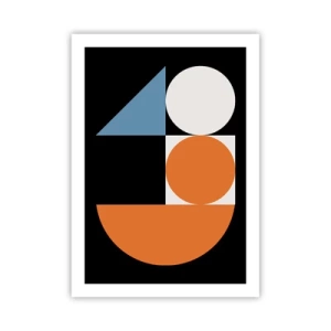 Póster - Patrón geométrico moderno con círculos, triángulos y semicírculos. - 50x70cm - Diseño con figuras - Decoración de pared moderna para salón y dormitorio ARTTOR