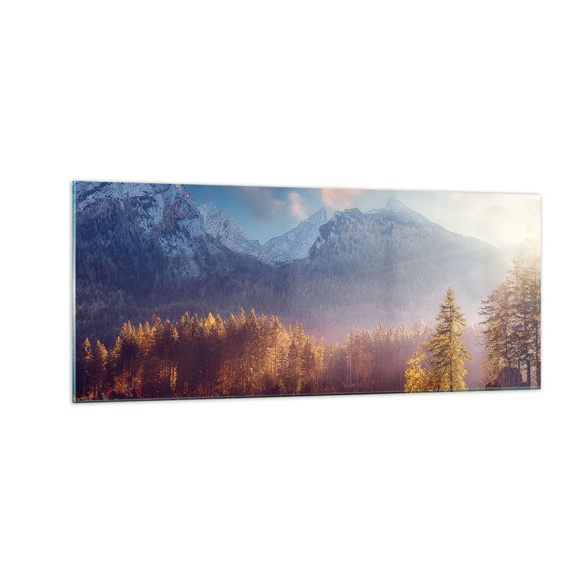 Cuadro sobre vidrio - Impresiones sobre Vidrio - Entre las montañas y los valles - 100x40 cm