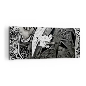 Cuadro sobre lienzo - Impresión de Imagen - Solo un hombre aparentemente gris - 100x40 cm