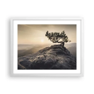 Póster en marco blanco - La vida se abre camino - 50x40 cm