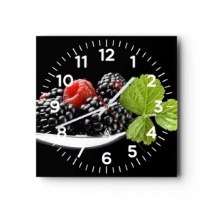 Reloj de pared - Reloj de vidrio - El sabor de la frescura - 30x30 cm