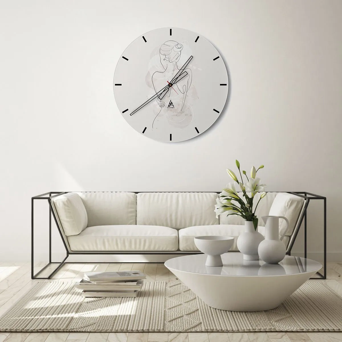 Reloj de pared - Reloj de vidrio - Como un cuerpo sensible - 40x40 cm