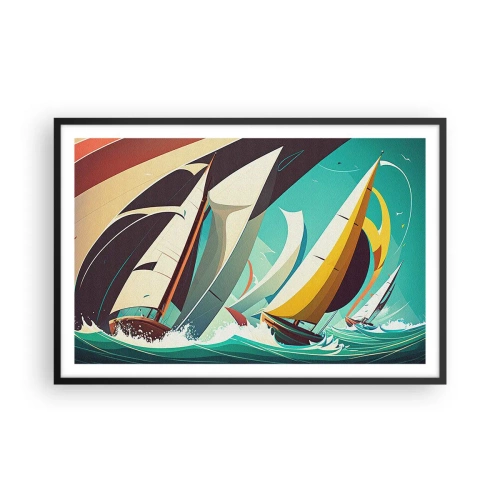 Póster en marco negro - Afrontar los elementos - 91x61 cm