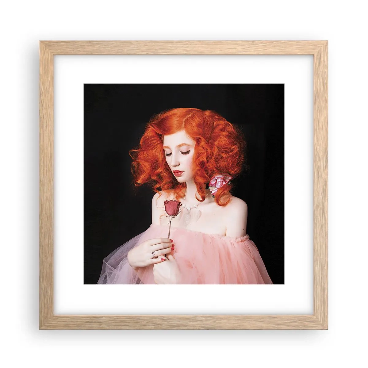 Póster en marco roble claro - En estilo barroco - 30x30 cm