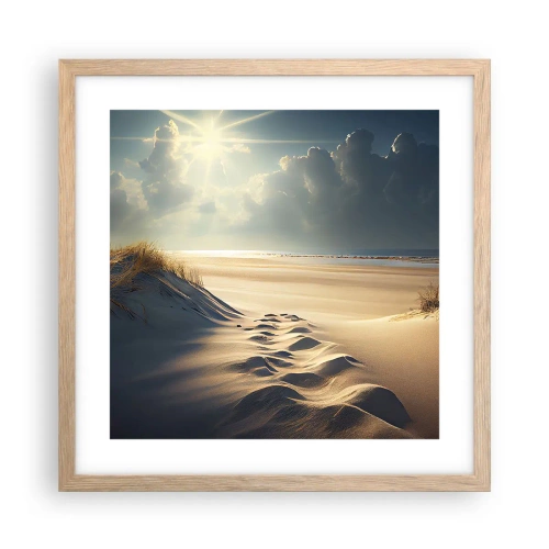 Póster en marco roble claro - Paisaje tranquilizador - 40x40 cm