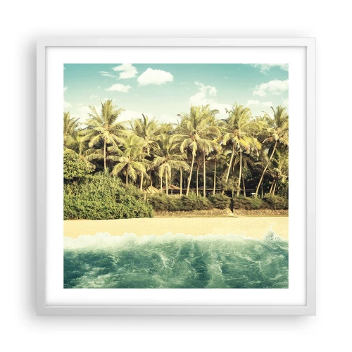 Póster en marco blanco - ¿Qué tal aquí? - 50x50 cm